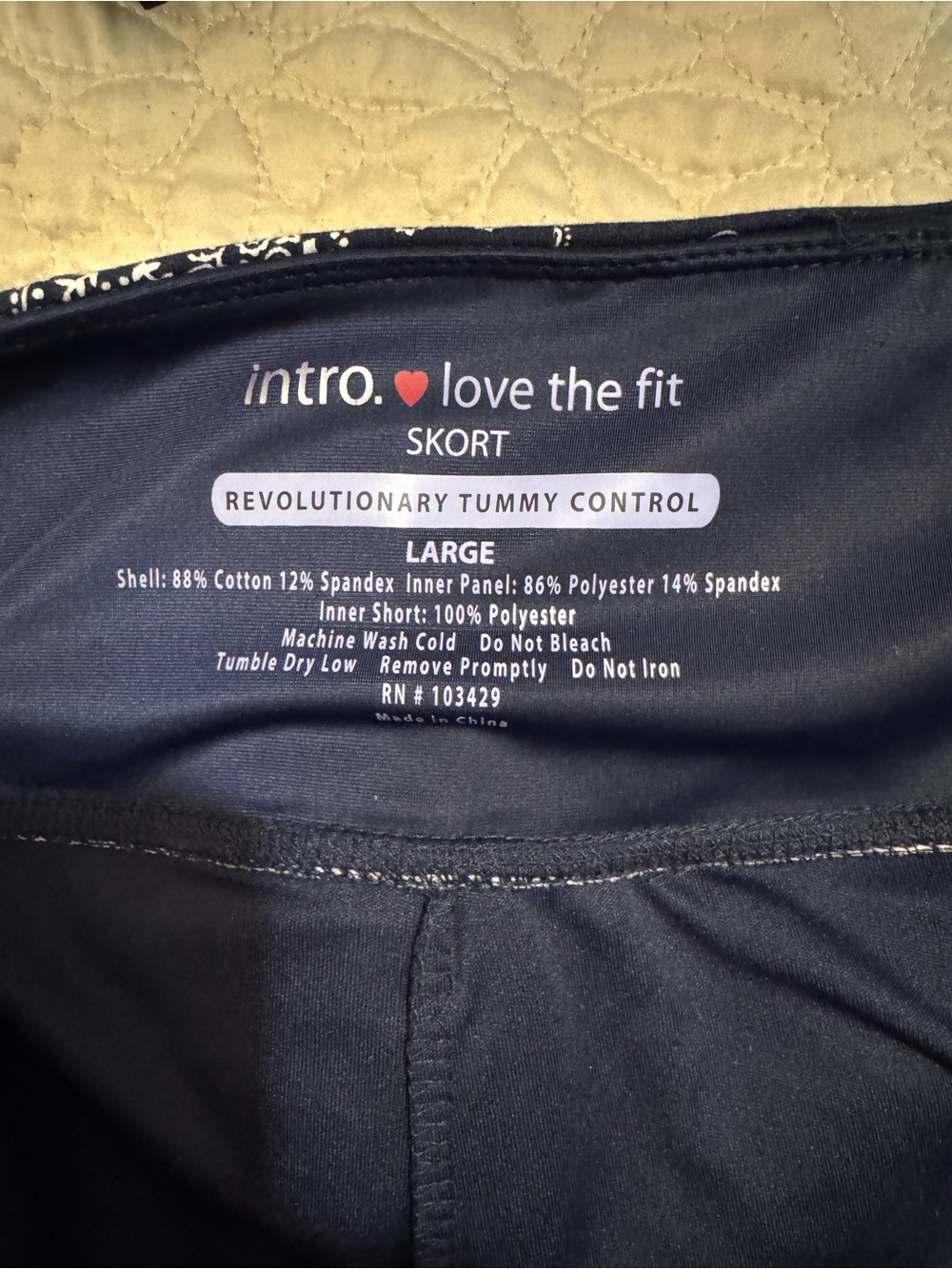 intro. love the fit Navy Athletic Skort with Tummy Control